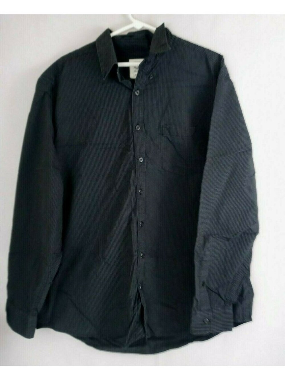 Old Navy Men's Black With Gray Stripes Casual Dress Shirt Size XL